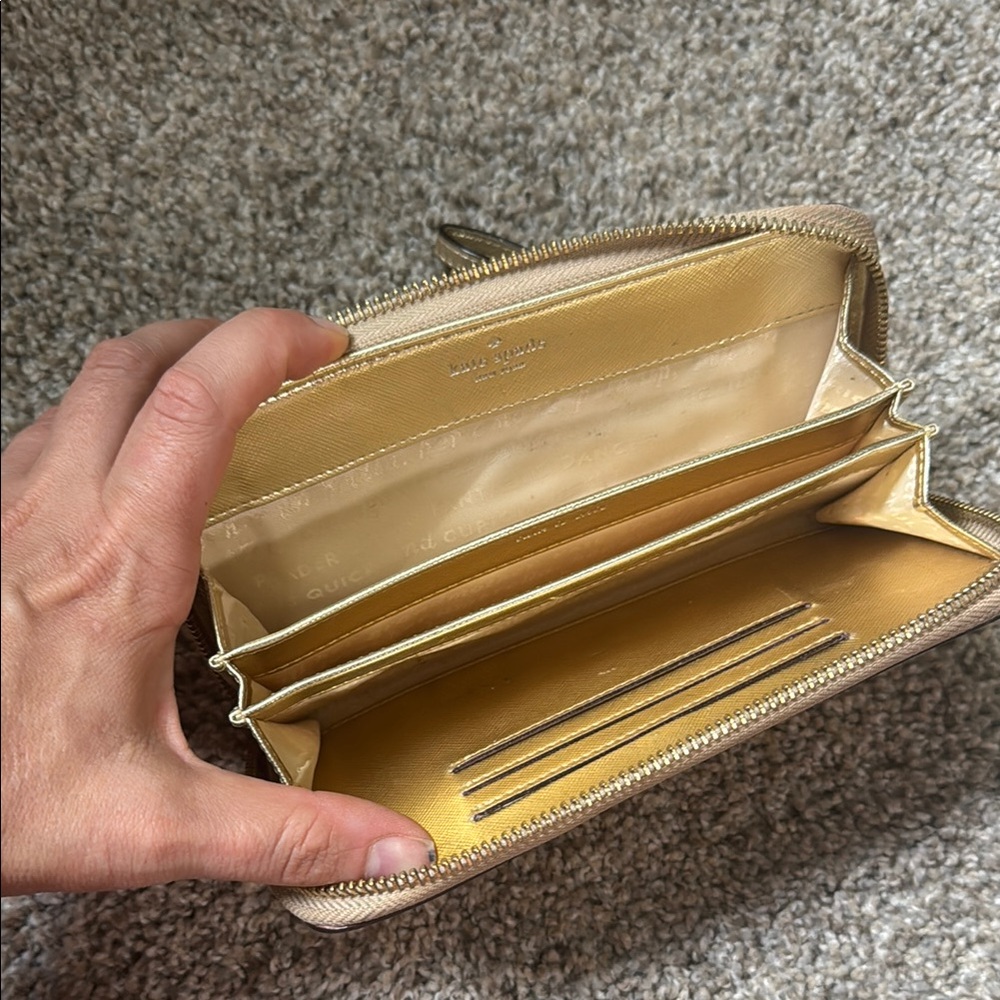 kate spade Metallic Gold Wristlet Wallet - Picture 5 of 9